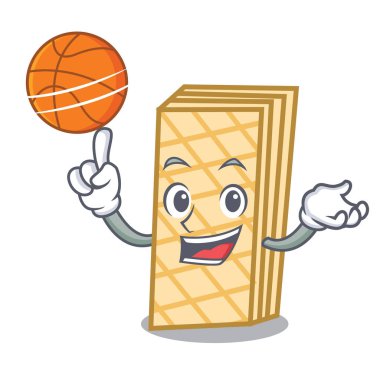 Basketbol gözleme karakter karikatür tarzı ile