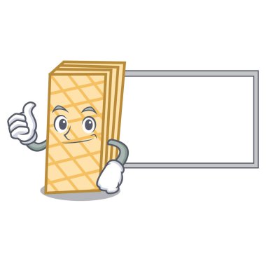 Başparmak yukarıya kurulu gözleme karakter karikatür tarzı ile