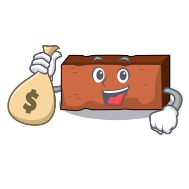 Para çantası tuğla karakter karikatür tarzı ile