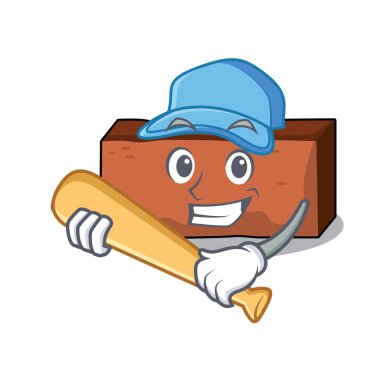 Oyun beysbol tuğla karakter karikatür tarzı