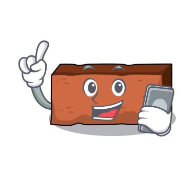 Telefon tuğla karakter karikatür tarzı ile