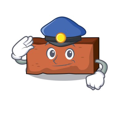 Polis tuğla karakter karikatür tarzı