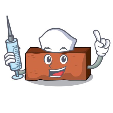 Hemşire tuğla karakter karikatür tarzı