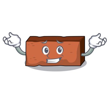 Sırıtan tuğla karakter karikatür tarzı