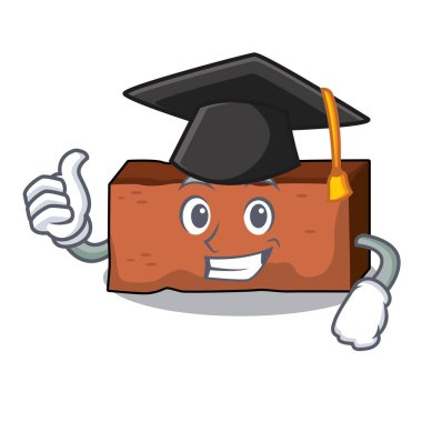 Mezuniyet tuğla karakter karikatür tarzı