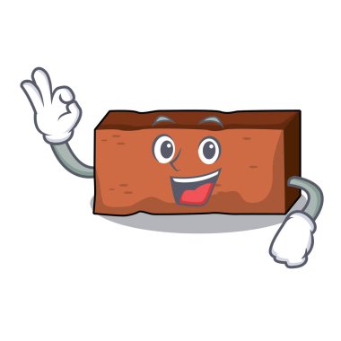 Tuğla karakter karikatür tarzı Tamam