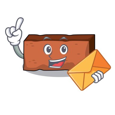 Zarf tuğla karakter karikatür tarzı ile