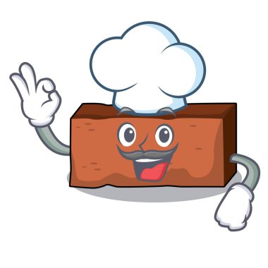 Şef tuğla karakter karikatür tarzı