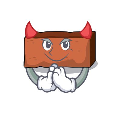 Şeytan tuğla maskot karikatür tarzı