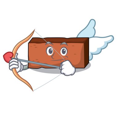 Aşk tanrısı tuğla karakter karikatür tarzı vektör çizim