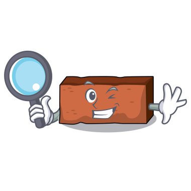 Dedektif tuğla karakter karikatür tarzı vektör çizim