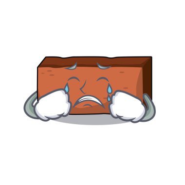 Ağlayan tuğla maskot karikatür tarzı