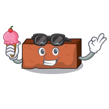 Dondurma tuğla karakter karikatür tarzı ile