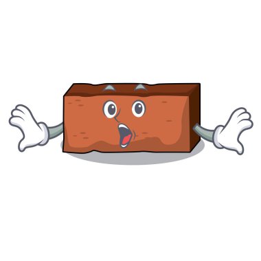 Sürpriz tuğla maskot karikatür tarzı