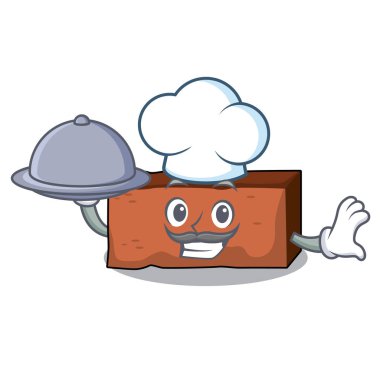 Şef gıda tuğla maskot karikatür tarzı ile