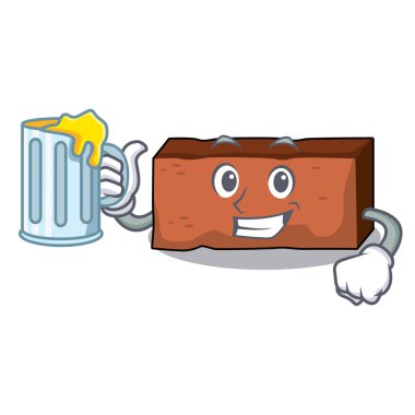 Suyu tuğla maskot karikatür tarzı ile