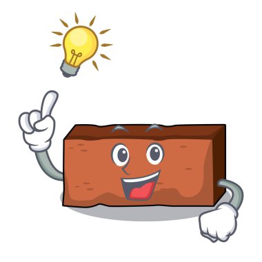 Bir fikir tuğla maskot karikatür tarzı var