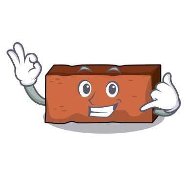 Tuğla maskot karikatür tarzı beni ara