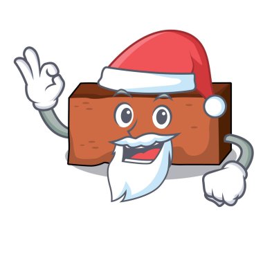 Santa tuğla maskot karikatür tarzı