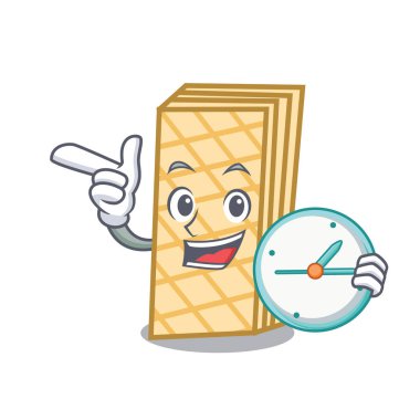 Saat gözleme karakter karikatür tarzı ile