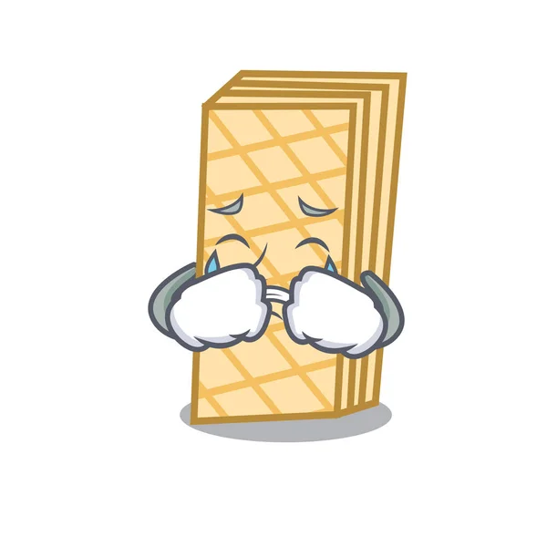 Mascotte de gaufre pleurer style dessin animé — Image vectorielle