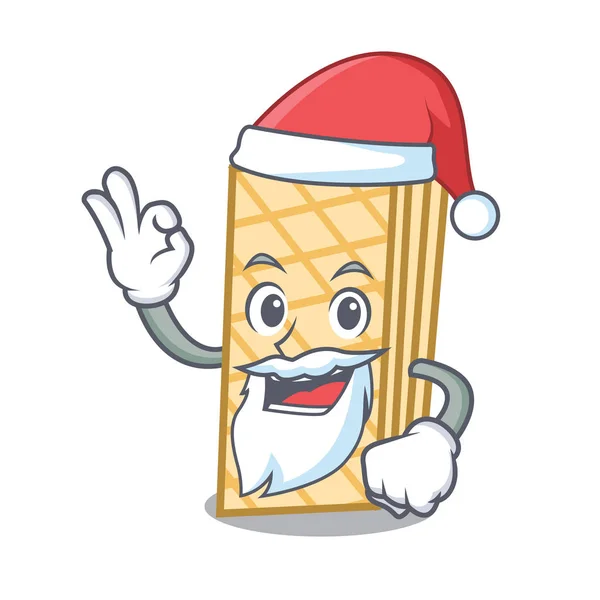 Santa waffle mascot cartoon style — Stock Vector