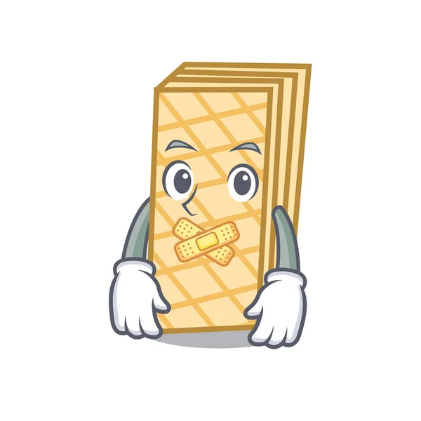 Silent waffle mascot cartoon style — Stock Vector