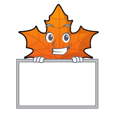 Yönetim Kurulu kırmızı akçaağaç yaprağı karakter karikatür vektör çizim ile sırıtarak