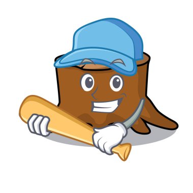 İskambil beyzbol ağaç güdük karakter karikatür