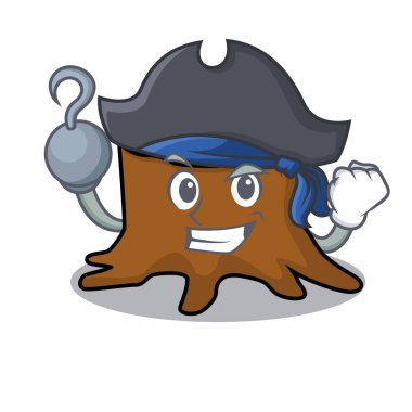 Korsan ağaç güdük karakter karikatür