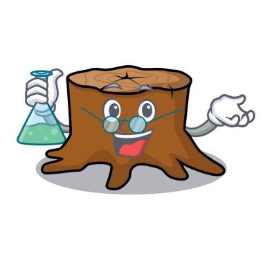 Profesör ağaç güdük karakter karikatür