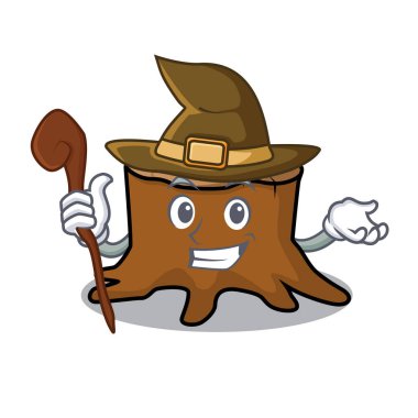 Cadı ağaç güdük maskot çizgi film