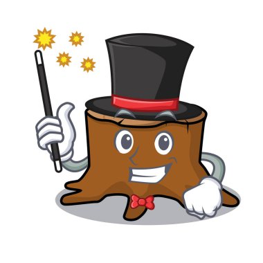 Sihirbaz ağaç güdük maskot çizgi film