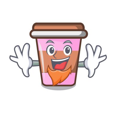 Elf kahve fincanı karakter karikatür vektör çizim