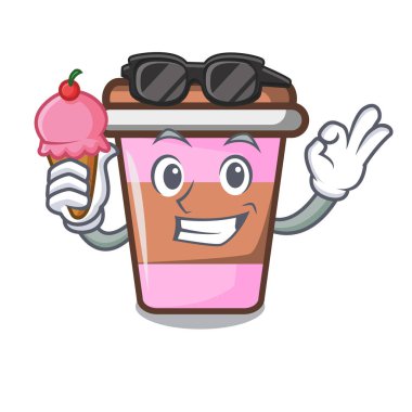 Dondurma kahve Kupası karakter karikatür vektör çizim ile