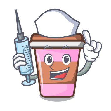 Kahve Kupası karakter karikatür vektör çizim hemşire