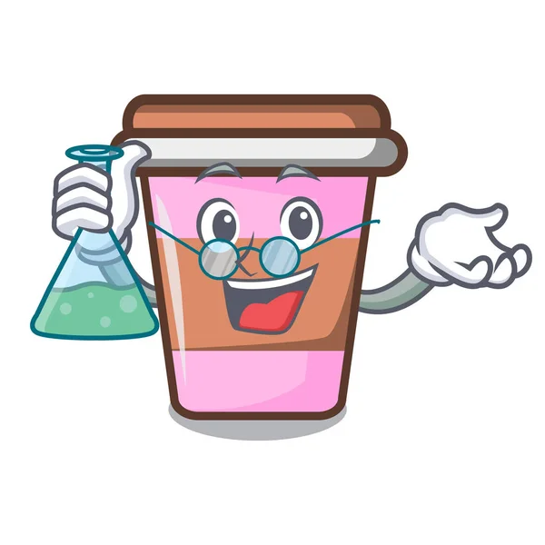 Professor Kaffeetasse Charakter Cartoon Vektor Illustration — Stockvektor