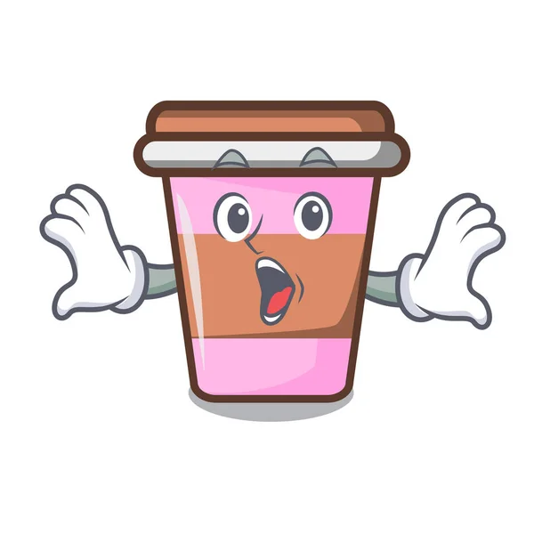Überrascht Kaffeetasse Maskottchen Cartoon Vektor Illustration — Stockvektor