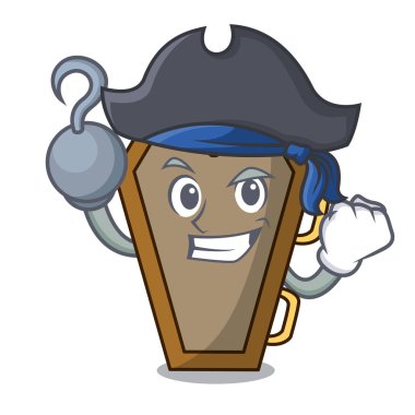 Korsan tabut karakter karikatür tarzı vektör çizim