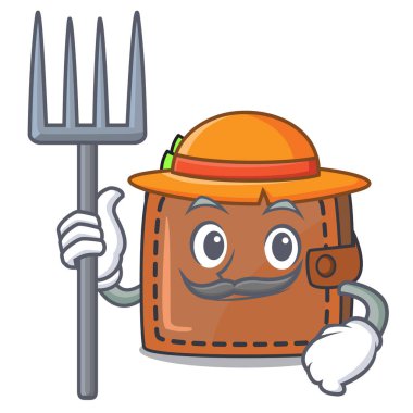 Çiftçi cüzdan karakter karikatür tarzı