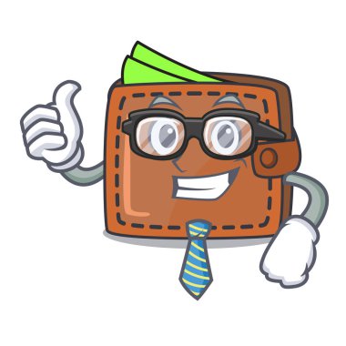 İş adamı cüzdanı karakter karikatür tarzı vektör çizim