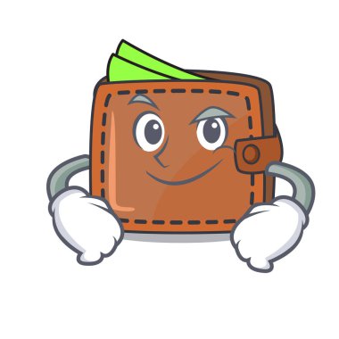 Smirking cüzdan karakter karikatür tarzı vektör çizim