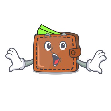 Sürpriz cüzdan maskot karikatür tarzı vektör çizim