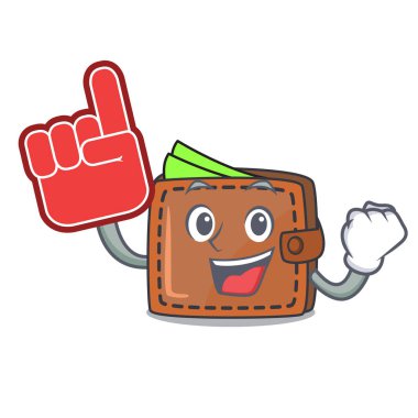 Köpük parmak cüzdan maskot karikatür tarzı vektör çizim