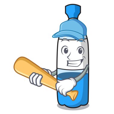 İskambil beyzbol su şişesi karakter karikatür vektör çizim