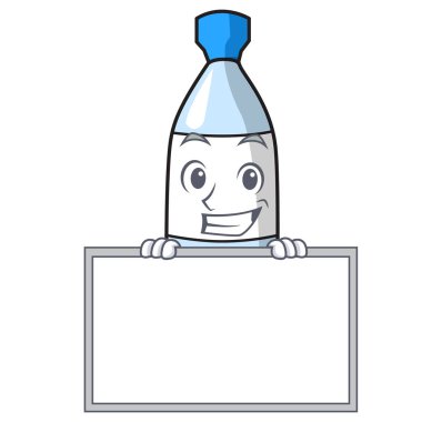 Tahta su şişesi karakter karikatür vektör çizim ile sırıtarak