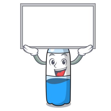 Tahta su şişesi karakter karikatür vektör çizim kadar