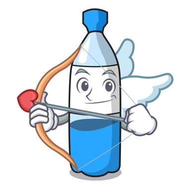 Aşk tanrısı su şişesi karakter karikatür vektör çizim