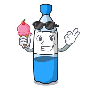 Dondurma su şişesi karakter karikatür vektör çizim ile