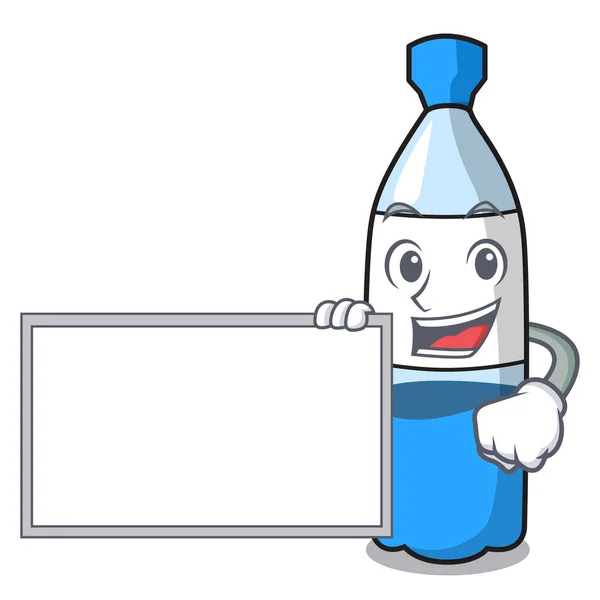 Board Water Bottle Character Cartoon Vector Illustration — Stock Vector